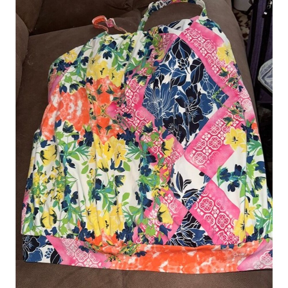 Swim By Cacique Wms Floral Print Tankini Top Sz 14 Colorful Swimsuit Resortwear